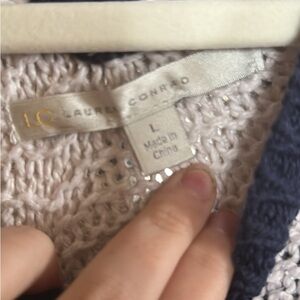 LC Lauren Conrad Women's Sweater - White and Navy